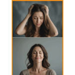 How to stop overthinking at night: storyboard—mind racing → body release + breath → quick worry dump → lights down.